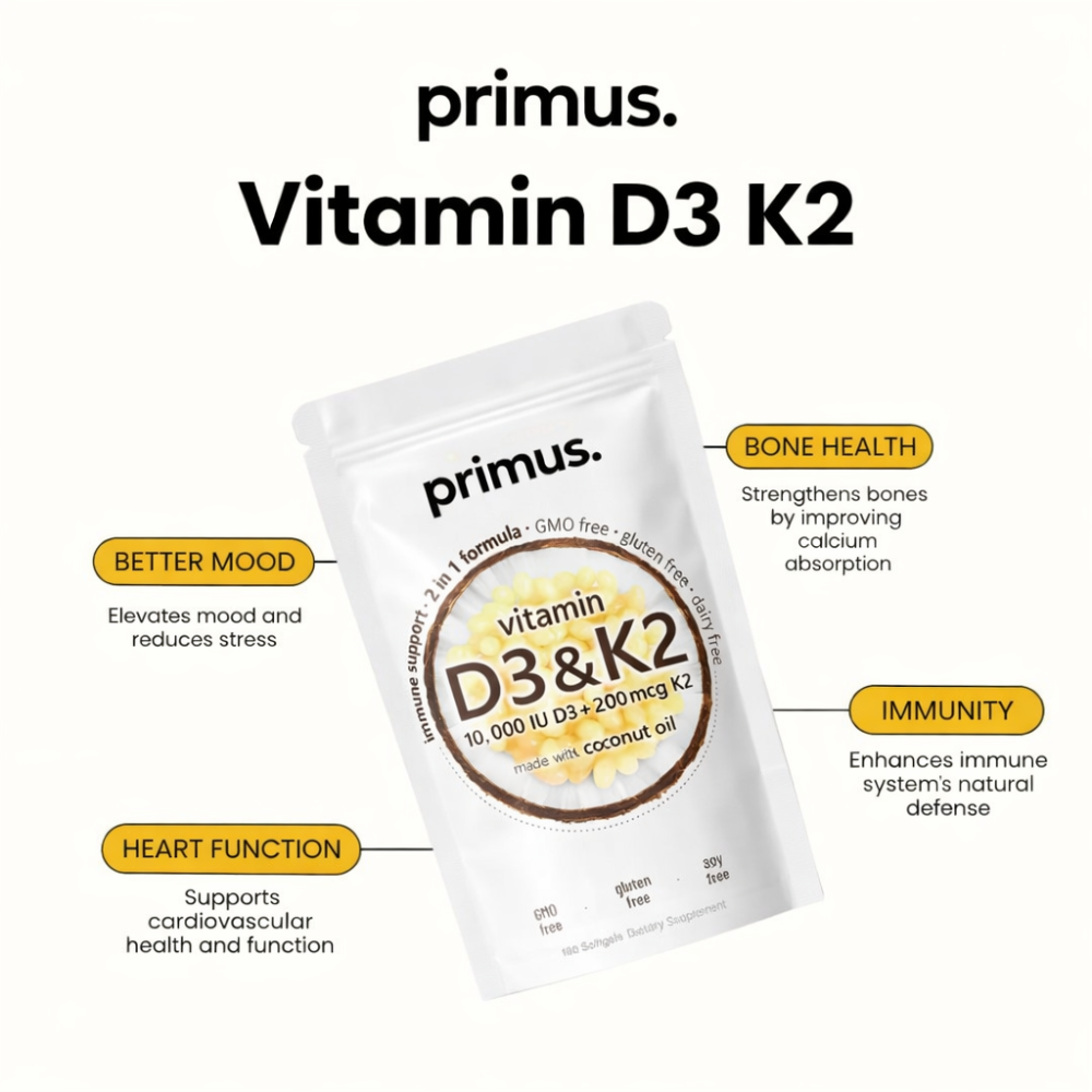 Vitamin D3 & K2 — 6 Month Supply